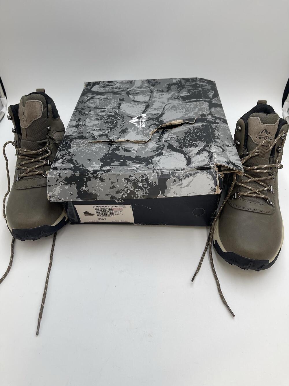 Nortiv 8 Boots Mens Green Slip Resistant Winter Snow Ankle NMUMHB2505 Size 9.5